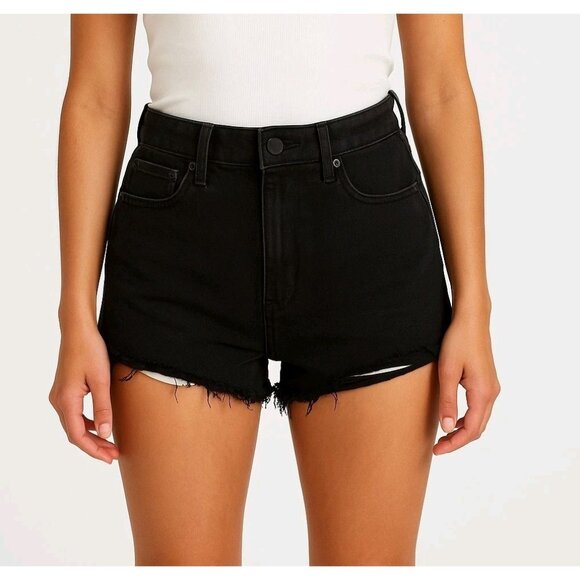 Pacsun Shorts Womens Sz 10 Black Cut-off 2" Inseam Summer Faded High Rise Grunge - Picture 1 of 16